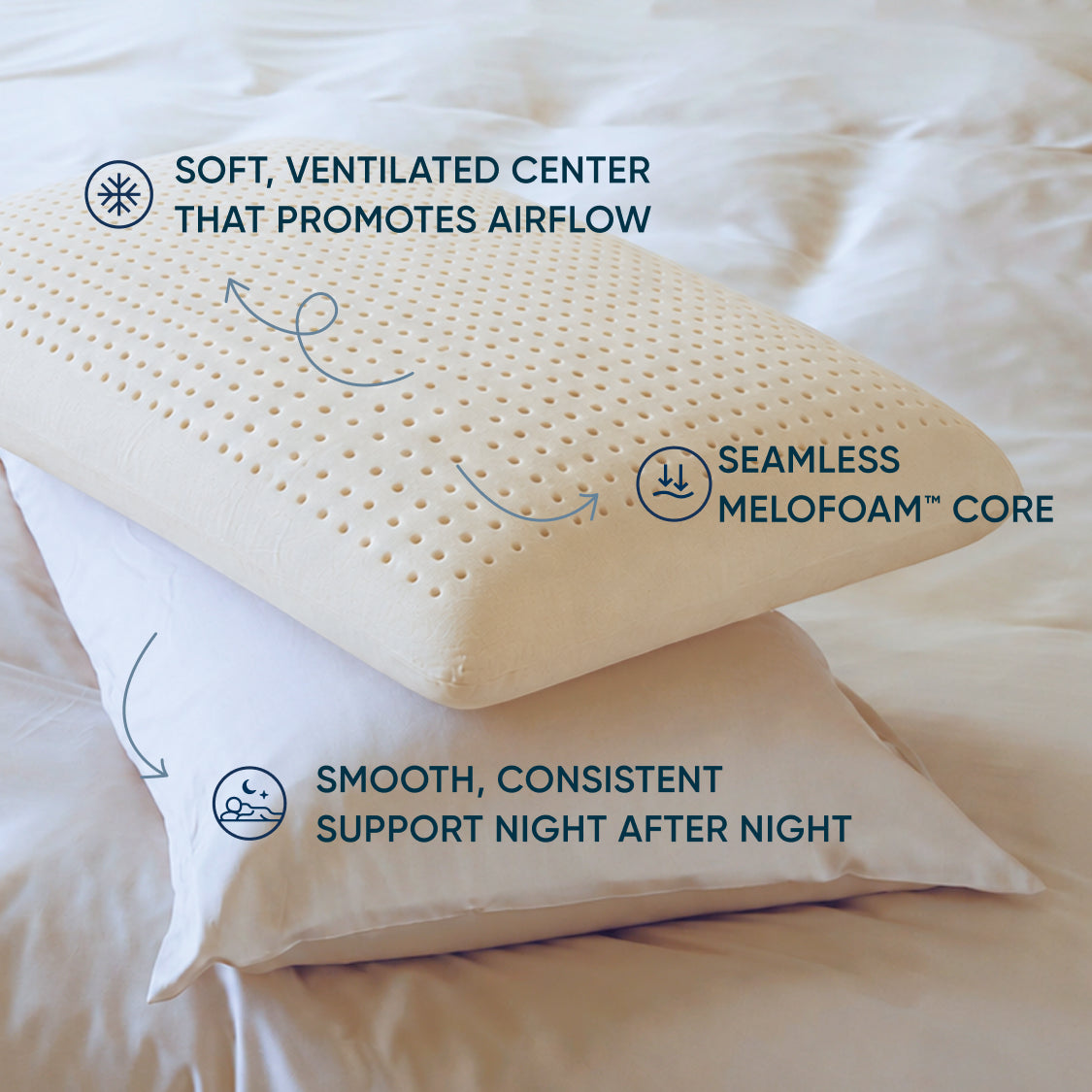 AURTRS latex pillow with product benefits