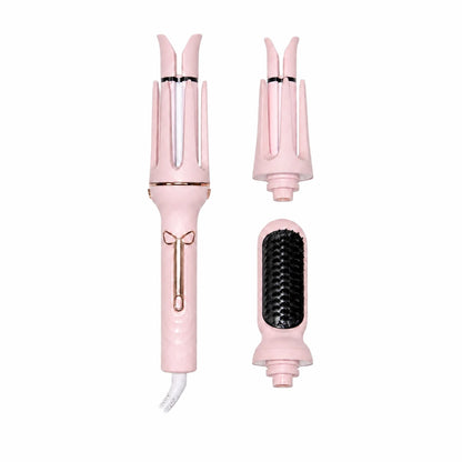 AURTRS 3-in-1 Auto Hair Curler with handle, 32mm curl head, 25mm curl head and straightening brush