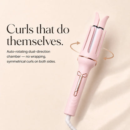 Auto-rotating dual-direction curl chamber, no wrapping needed